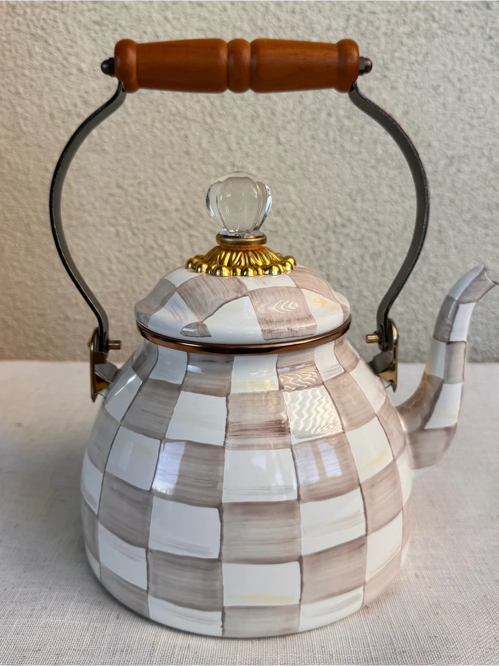 MacKenzie-Childs Mocha Check 2-Qt. Tea Kettle